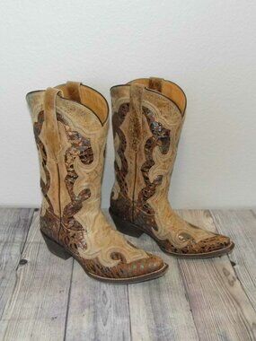 DURANGO Ole '66 Overlay 12" Western Boot Womens Size 9 M